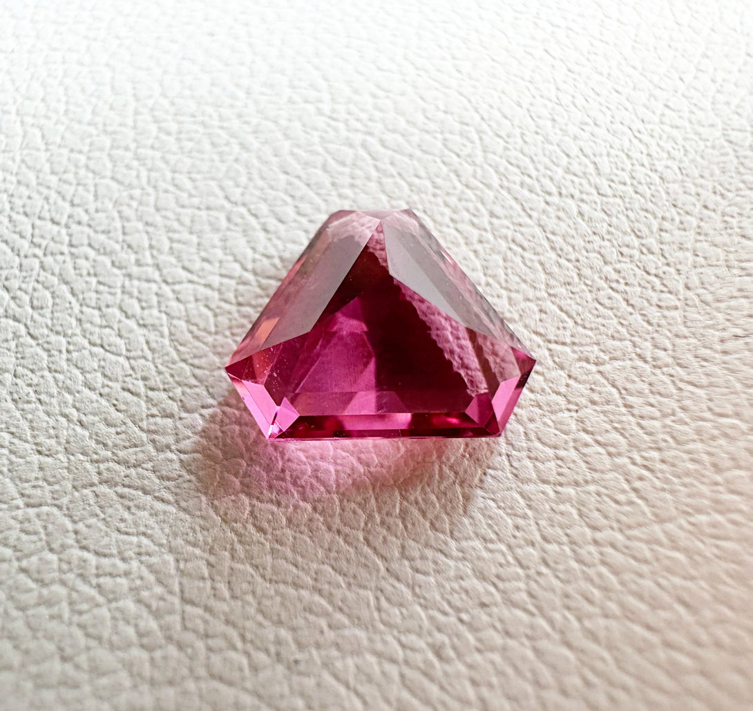 The 1.58ct starbrite Neon Pink Tourmaline | Triangle Fantasy Cut - LUVICI GEMS INTERNATIONAL