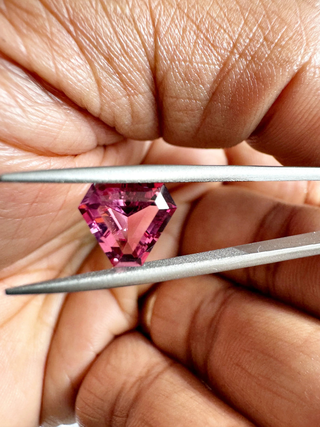 The 1.58ct starbrite Neon Pink Tourmaline | Triangle Fantasy Cut - LUVICI GEMS INTERNATIONAL