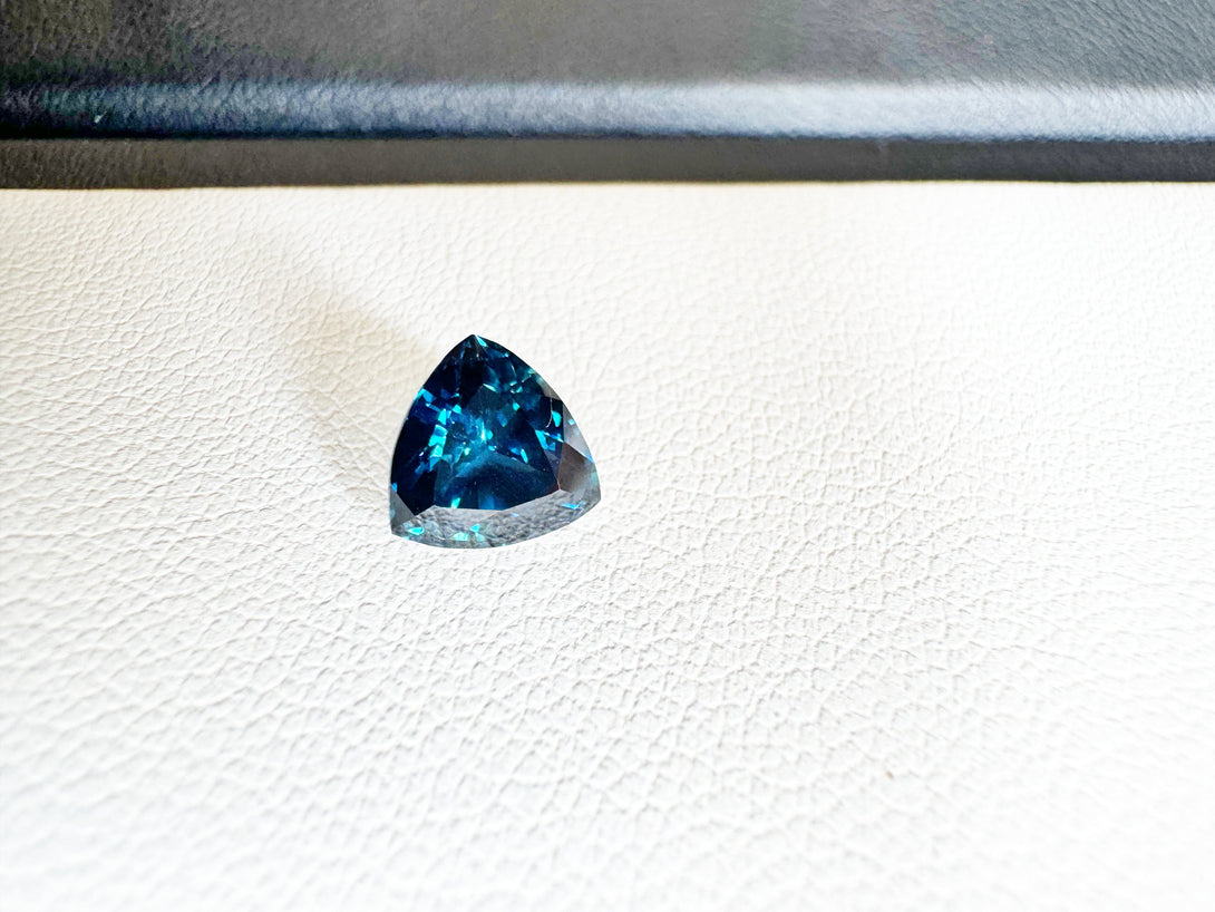 RARE INK BLUE 1.46CT SAPPHIRE TRILLIANT | GARBA TULLA,KENYA - LUVICI GEMS INTERNATIONAL