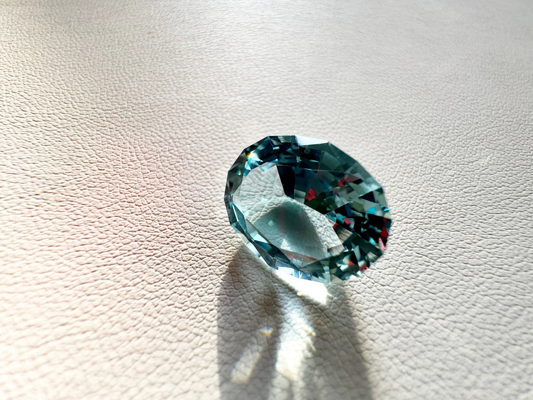 8.44ct Fancy Oval Sky Blue Aquamarine -Aqua Bliss - LUVICI GEMS INTERNATIONAL