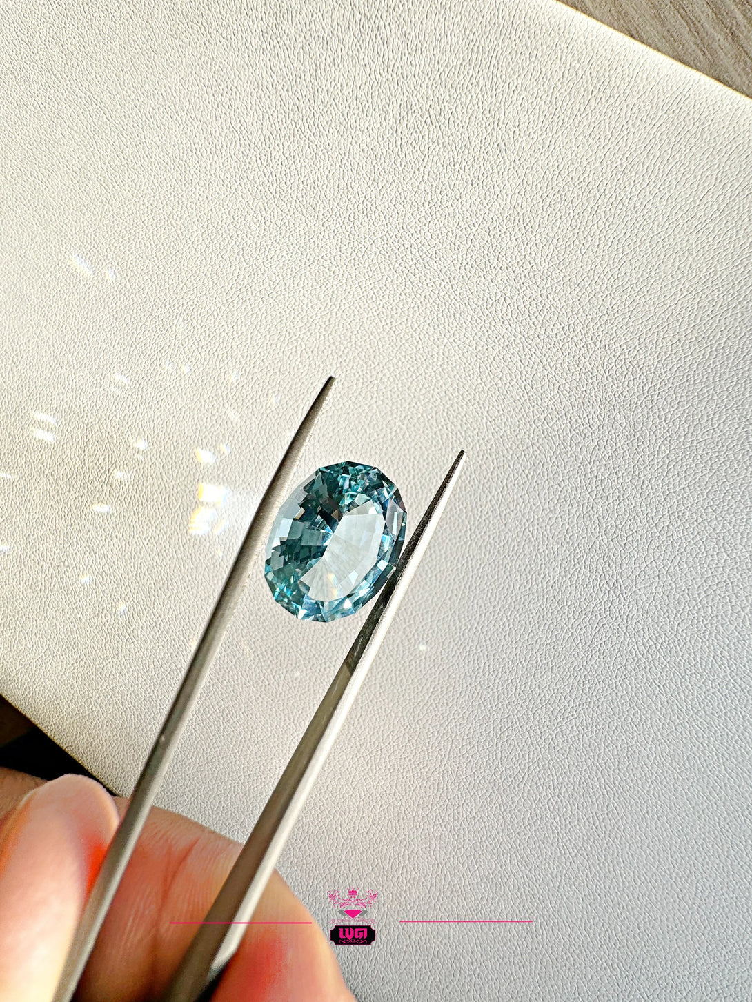 8.44ct Fancy Oval Sky Blue Aquamarine -Aqua Bliss - LUVICI GEMS INTERNATIONAL