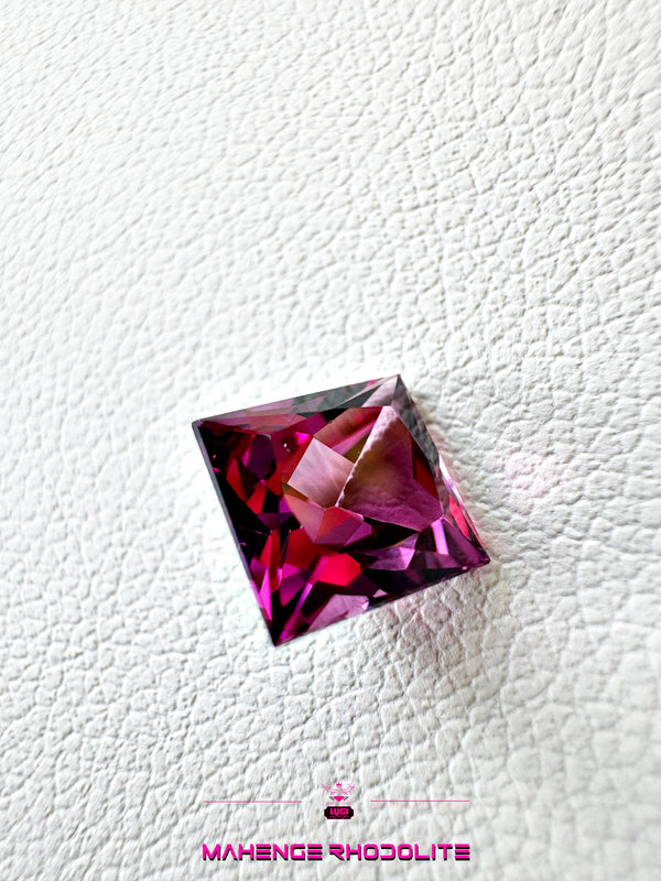 Regal Flame of Mahenge – 1.73 ct Rhodolite Princess Cut Wonder - LUVICI GEMS INTERNATIONAL