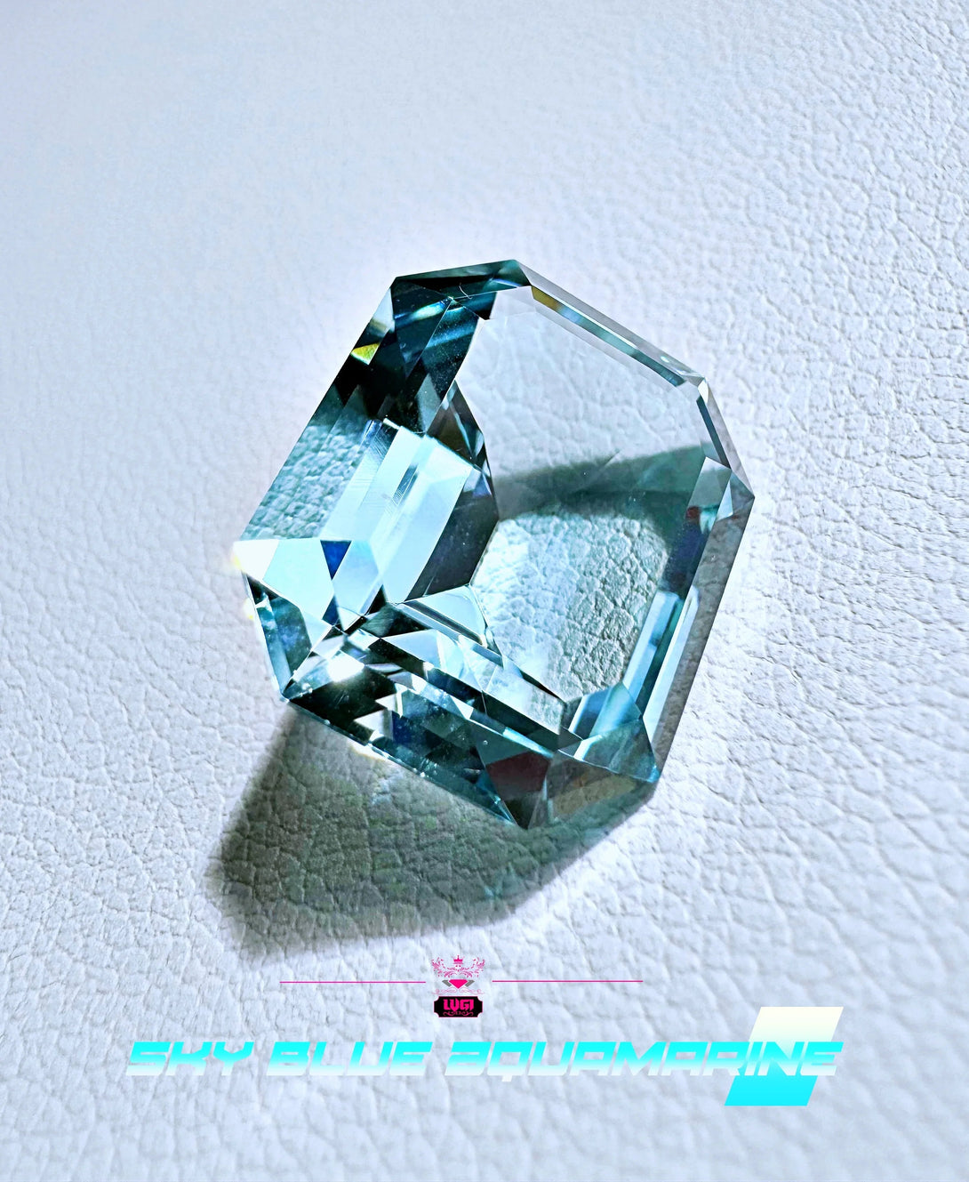 10.43 ct SKY BLUE -AQUAMARINE -EMERALD/OCTAGON CUT | TANZANIA - LUVICI GEMS INTERNATIONAL