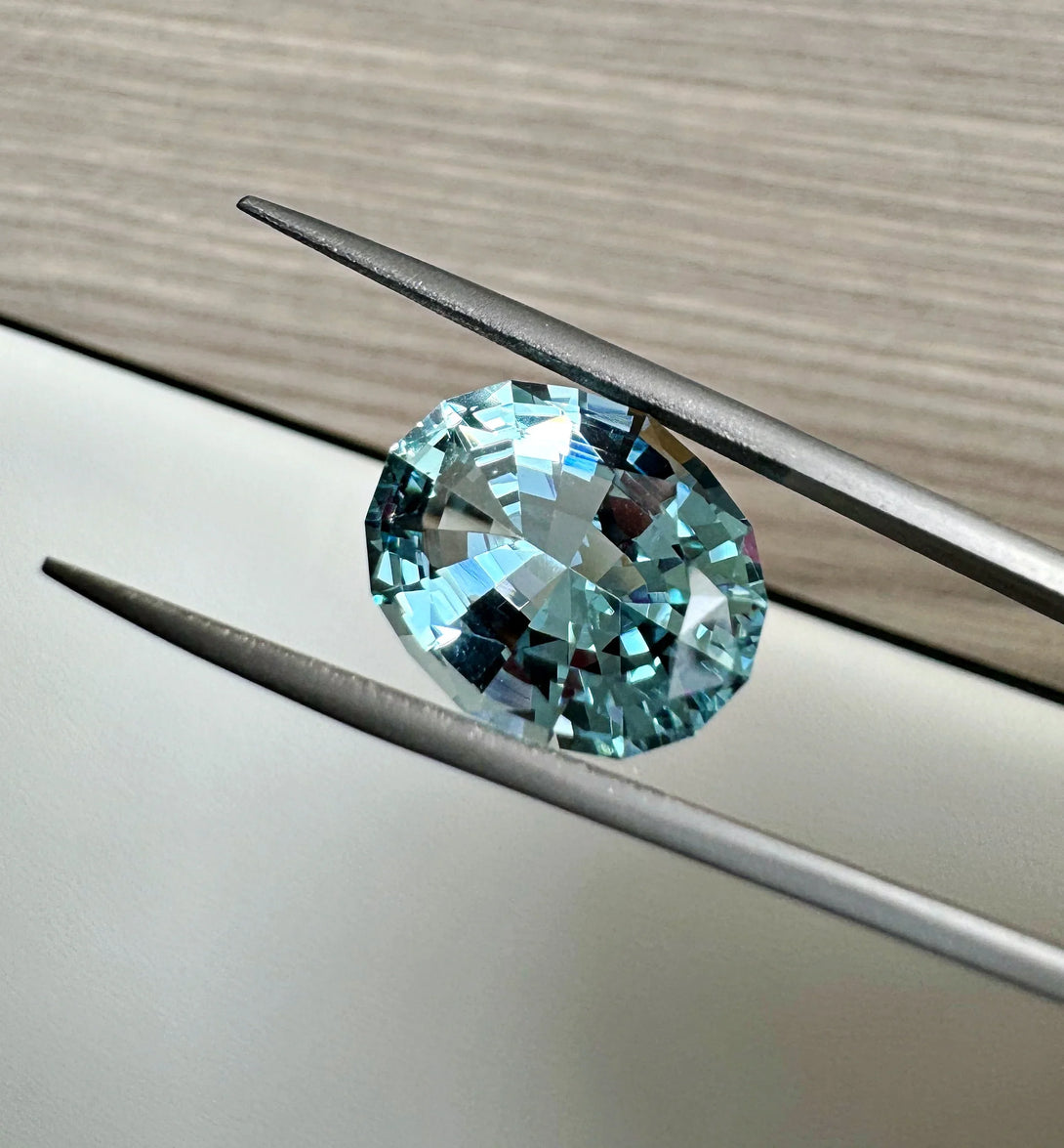8.44ct Fancy Oval Sky Blue Aquamarine -Aqua Bliss - LUVICI GEMS INTERNATIONAL