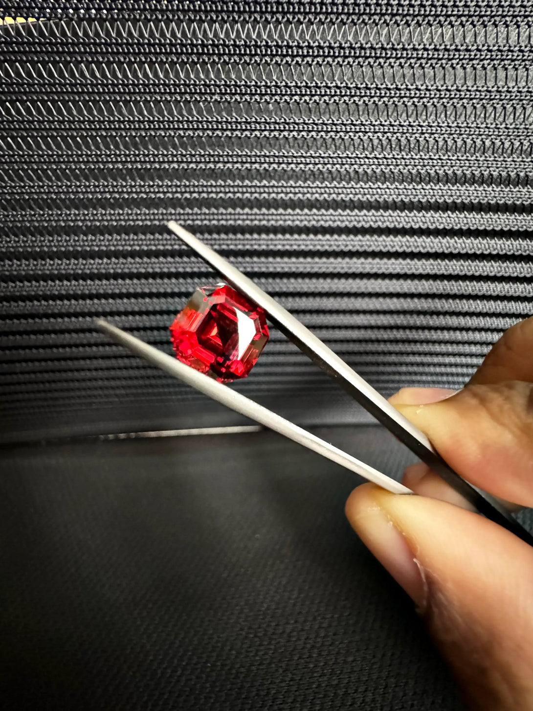 3.63ct Red Orange Malaia Garnet Asscher cut | Tanga's Sunset Fire Gem - LUVICI GEMS INTERNATIONAL