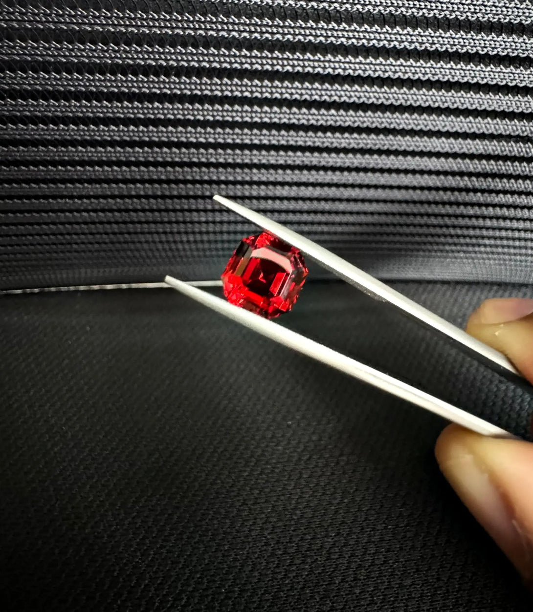3.63ct Red Orange Malaia Garnet Asscher cut | Tanga's Sunset Fire Gem - LUVICI GEMS INTERNATIONAL