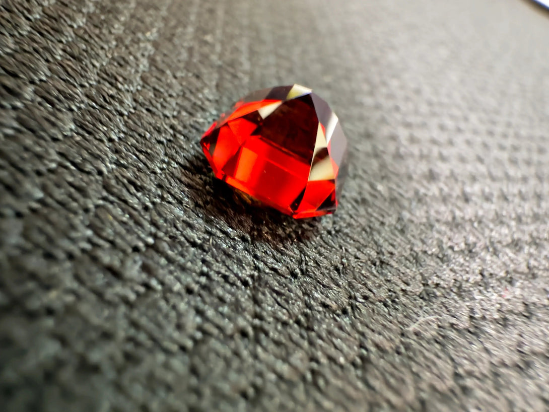 3.63ct Red Orange Malaia Garnet Asscher cut | Tanga's Sunset Fire Gem - LUVICI GEMS INTERNATIONAL