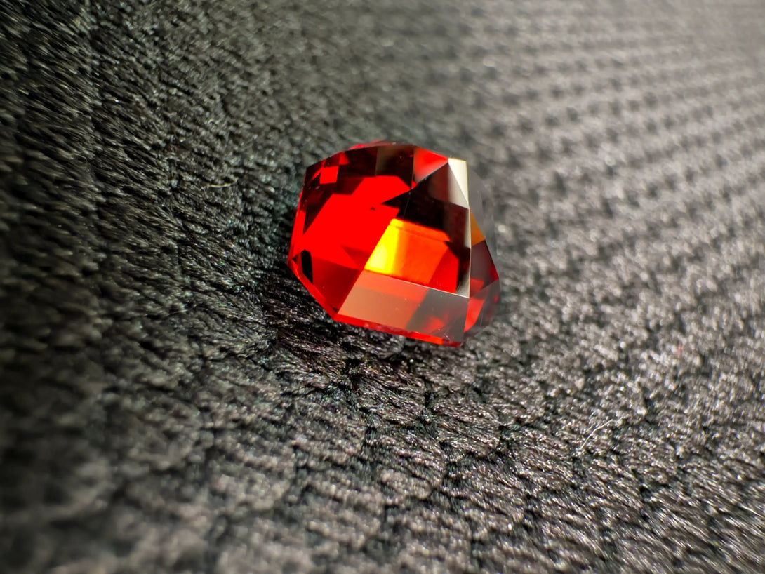 3.63ct Red Orange Malaia Garnet Asscher cut | Tanga's Sunset Fire Gem - LUVICI GEMS INTERNATIONAL