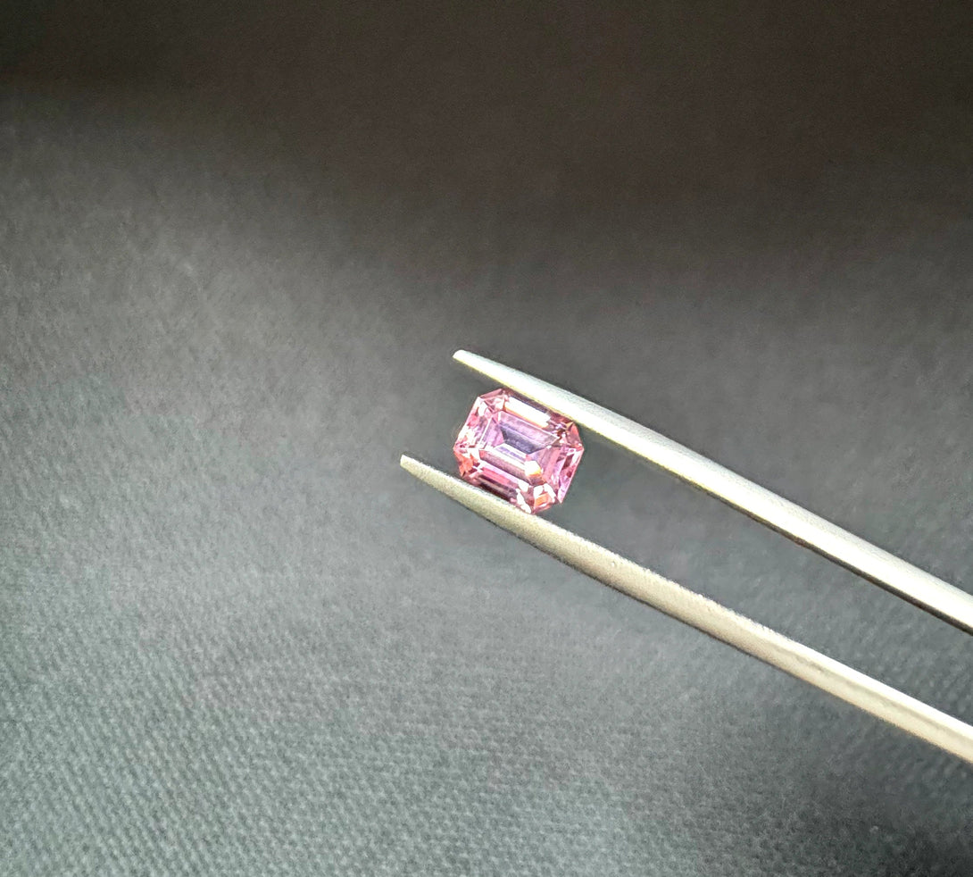 The Dusty Pink Cosmic Relic | 1.54ct Emerald cut Zircon from Singida - LUVICI GEMS INTERNATIONAL