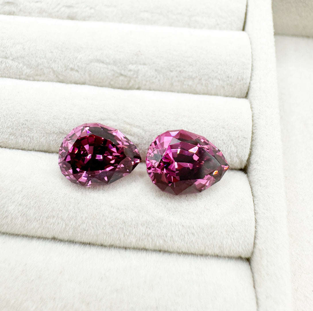 PLUM & ROSE SYMPHONY | FREEFORM PURPLE PINK PEAR RHODOLITE 7.54 CTW - LUVICI GEMS INTERNATIONAL