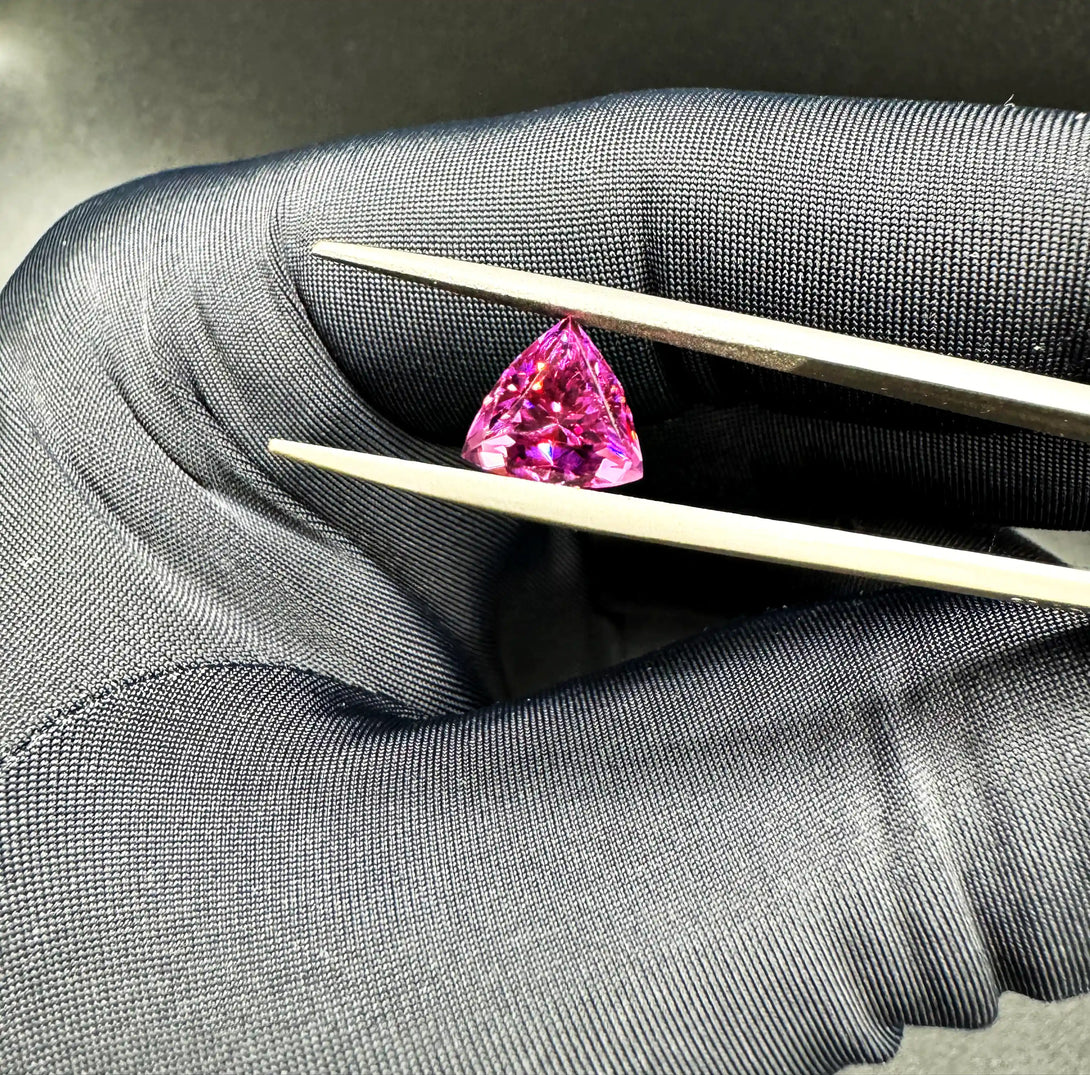 Heavenly Brilliance | 2.51 ct Rhodolite Garnet Trilliant - LUVICI GEMS INTERNATIONAL