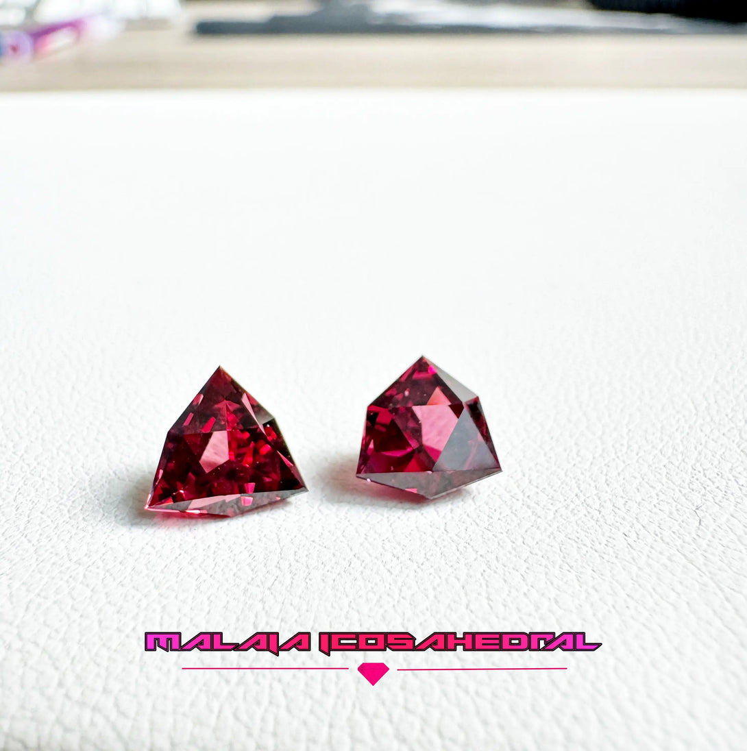 The Mahenge Amaranth Wonder | 3.04 ctw Icosahedral Malaia Garnets - LUVICI GEMS INTERNATIONAL