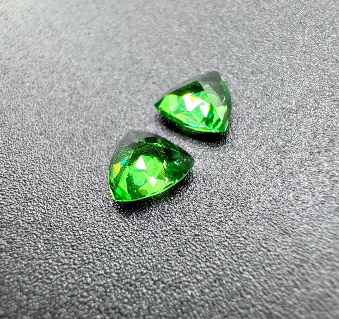 The Kryptonite Duo | 1.86 ctw Tsavorite (Trilliant ) from kenya LUVICI GEMS INTERNATIONAL