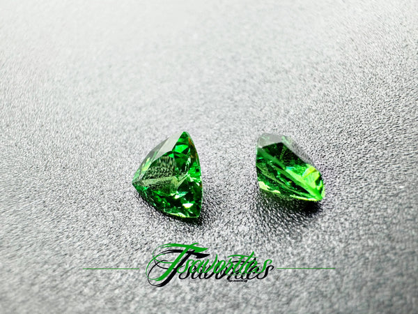 The Kryptonite Duo | 1.86 ctw Tsavorite (Trilliant ) from kenya LUVICI GEMS INTERNATIONAL