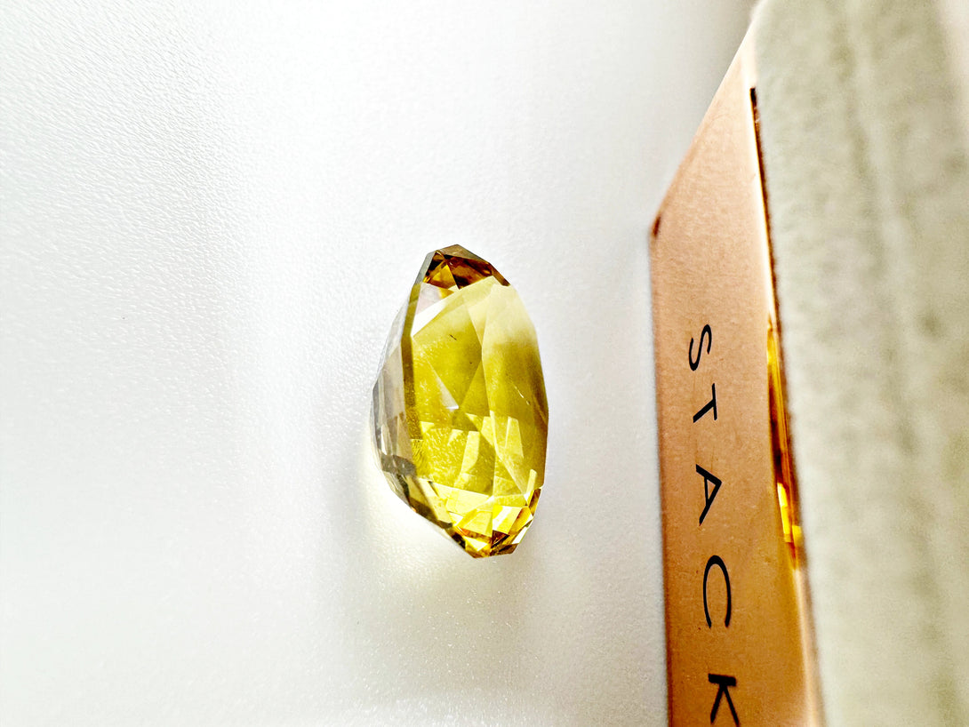 THE HELIO CRYSTAL | HELIODOR 6.78 CT FANCY OVAL MODIFIED CUT - LUVICI GEMS INTERNATIONAL